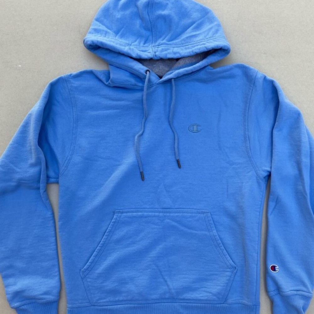 light blue champion hoodie